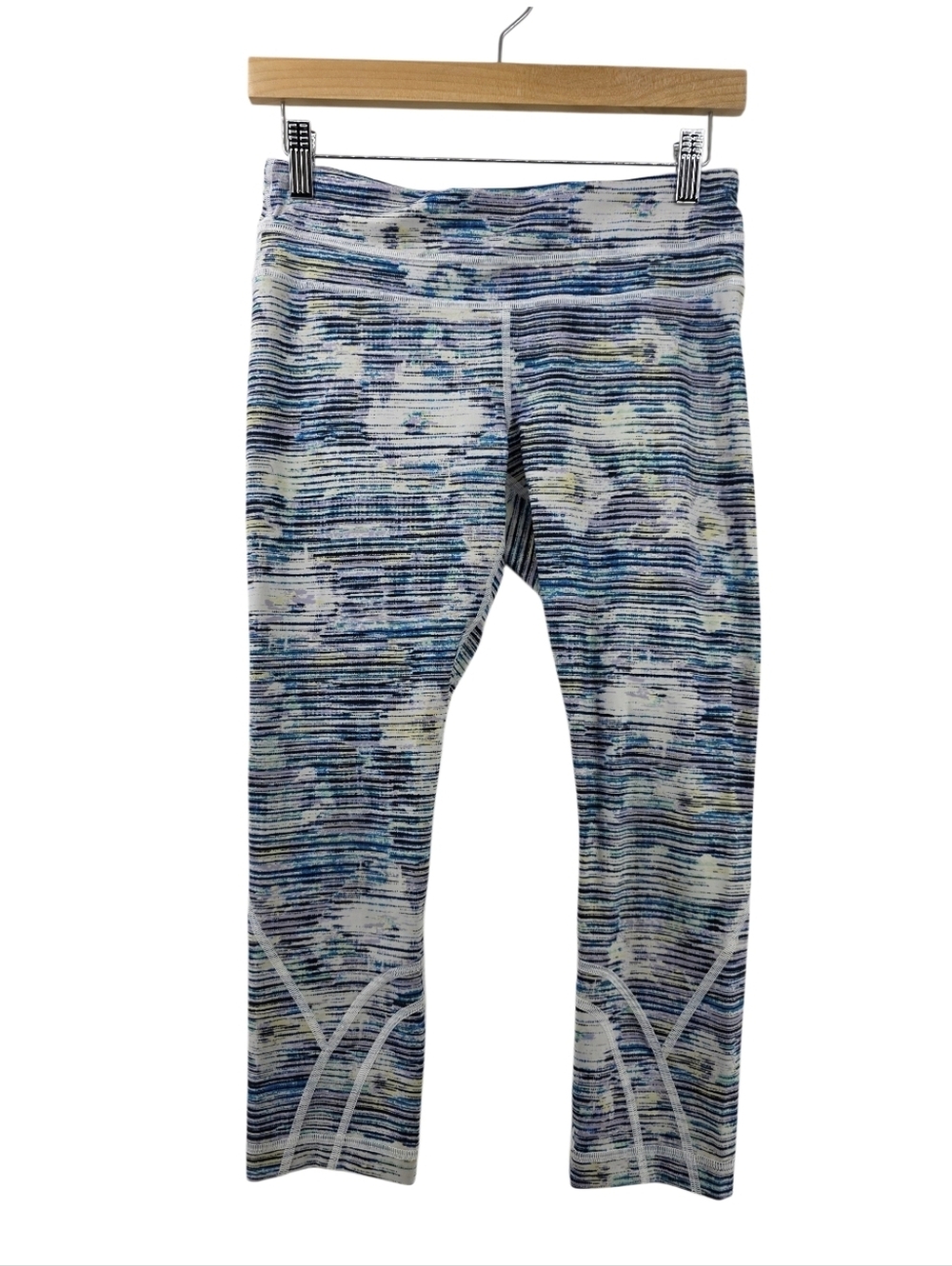 Lululemon Run Inspire Cropped Leggings Blurry Belle Multicolor Stripes Women's 6